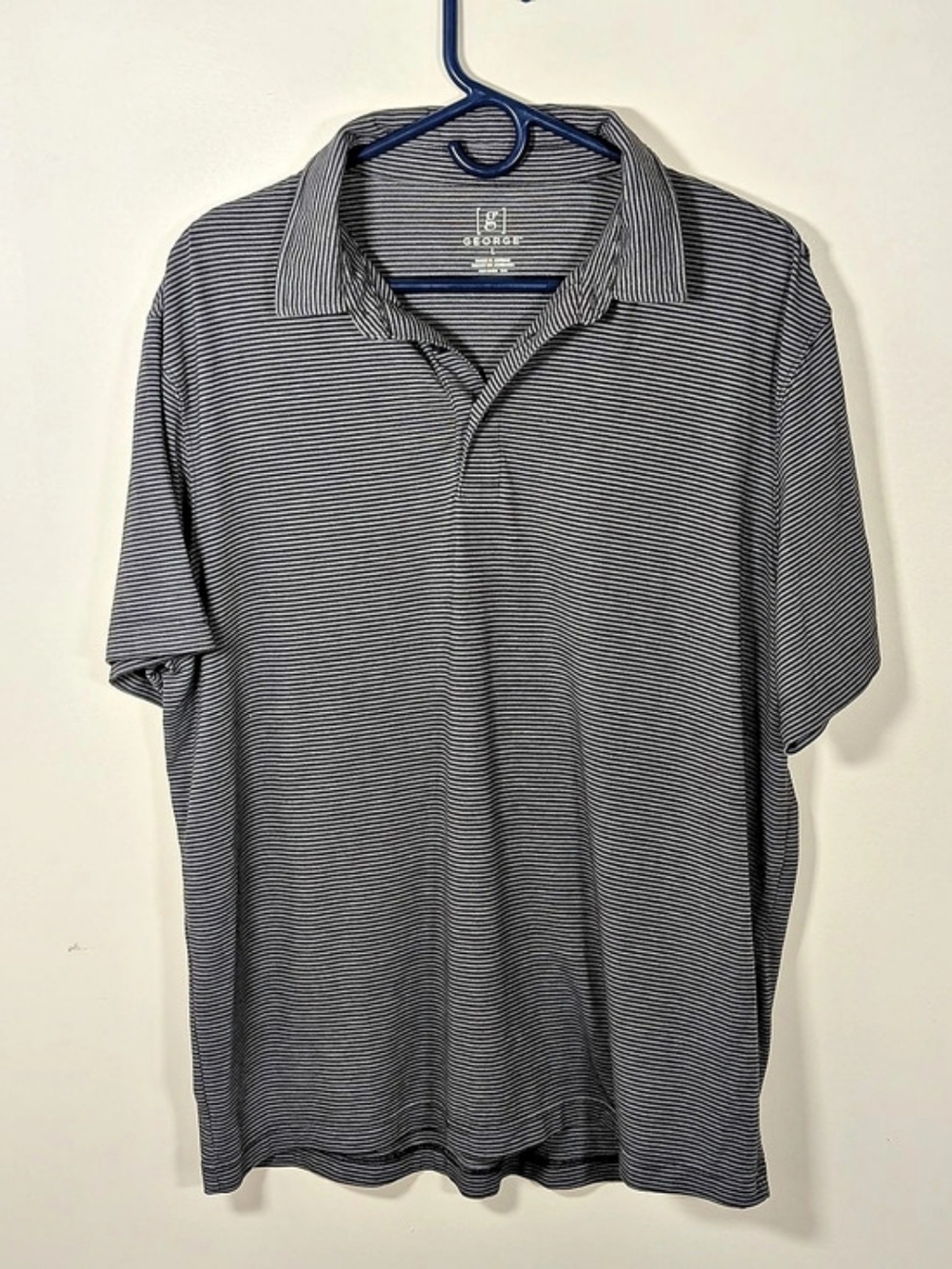 George Striped Polo Gray & Black Size Large